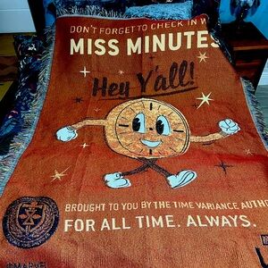 Miss Minutes Loki TV throw blanket - like new